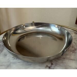Vintage Fraser Mid-Century Modern Round Stainless Steel Ashtray